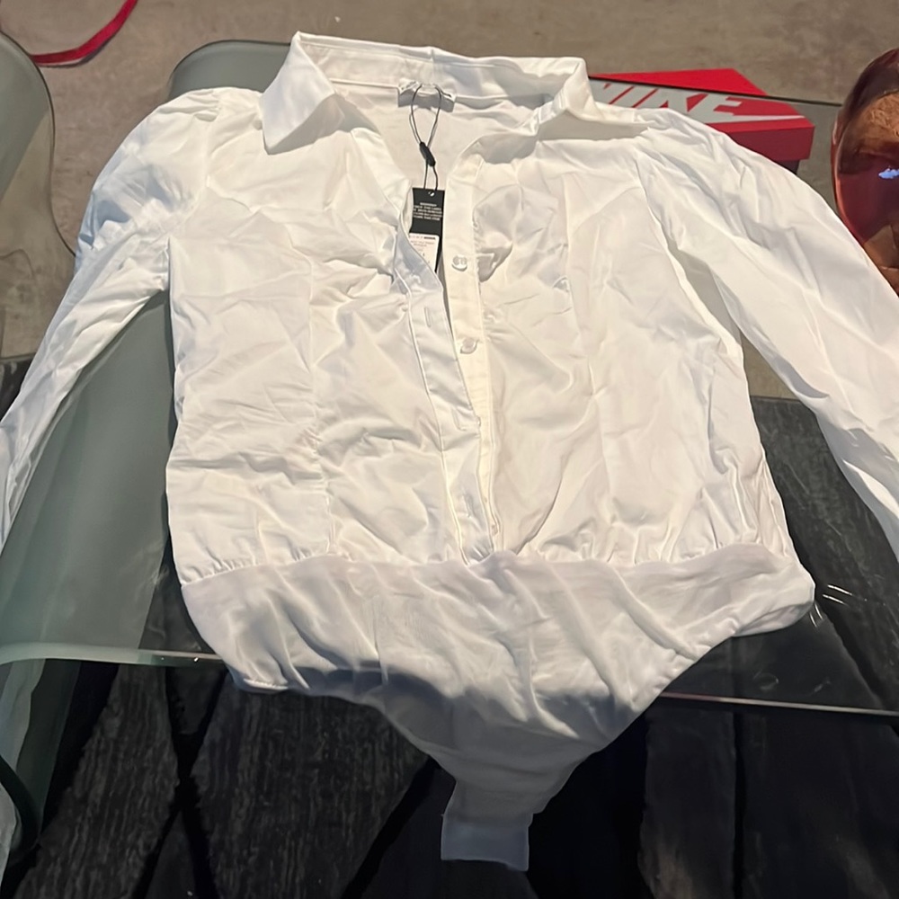 Cashin out poplin bodysuit size large